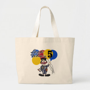 Circus Clown 5th Birthday Tshirts and Gifts Large Tote Bag