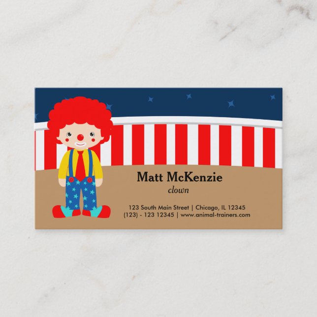 Circus Clown Business Card (Front)