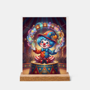 Circus Clown Colourful Carnival Performance Fleece Acrylic Sign