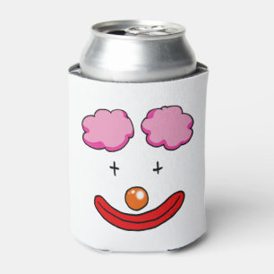 circus clown face cartoon can cooler