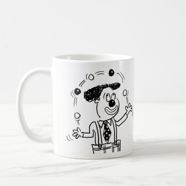 Circus Clown Juggler is Juggling Balls Coffee Mug (Left)
