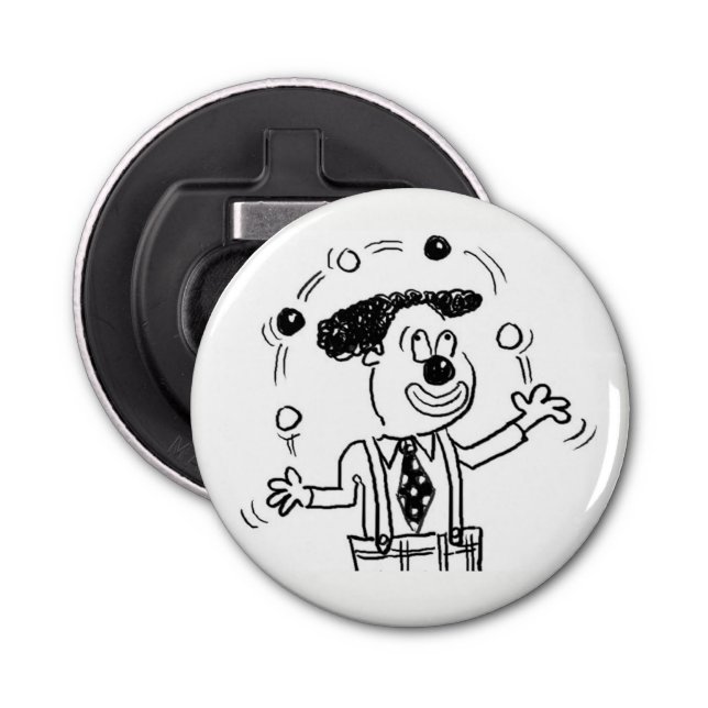 Circus Clown Juggler Juggling Illustration Bottle Opener (Front)