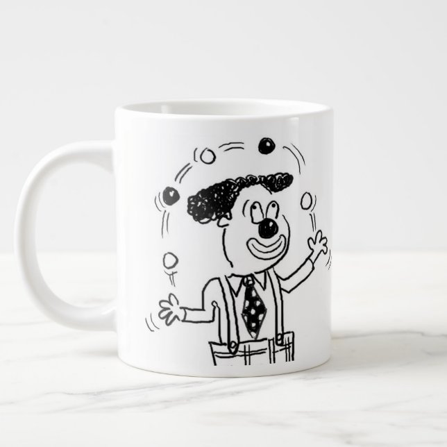 Circus Clown Juggler Large Coffee Mug (Left)