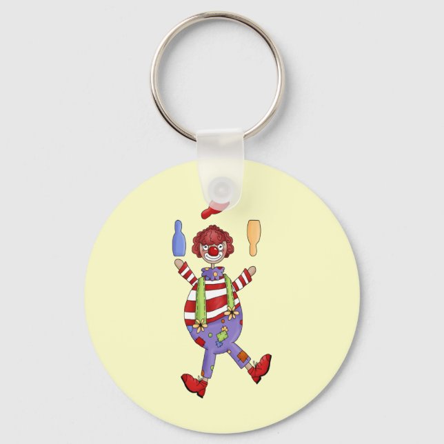 Circus Clown Juggling Key Ring (Front)