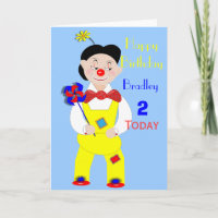 Circus Clown Kids Fun Cute Birthday Card