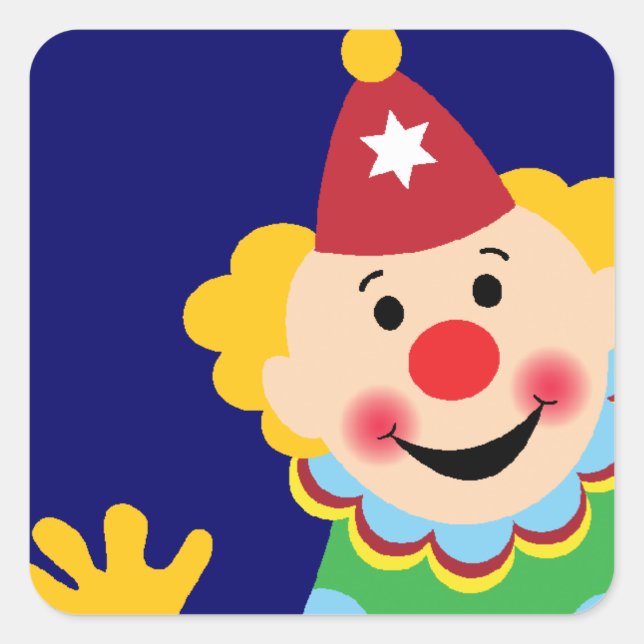 Circus Clown Square Sticker (Front)