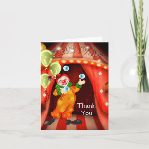 Circus Clown Thank You Cards