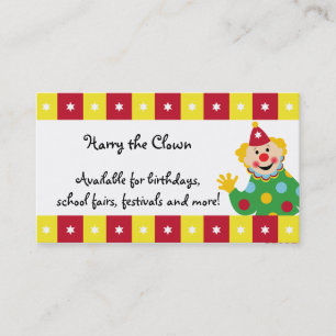 Circus Clown with Stars Business Card