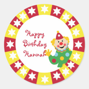 Circus Clown with Stars Stickers
