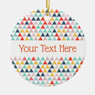 Circus Color Triangles Ceramic Tree Decoration