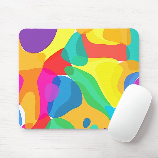 Circus Colours Chaos Abstract Art Pattern Mouse Mat (With Mouse)