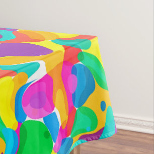 Circus Colours Chaos Abstract Art Pattern Tablecloth