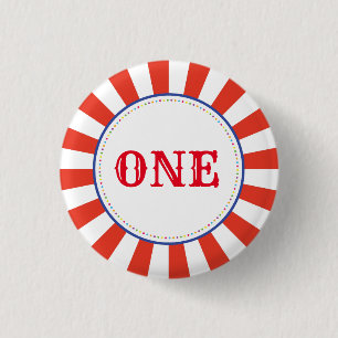 Circus Cute Colourful 1st Birthday Party Theme 3 Cm Round Badge