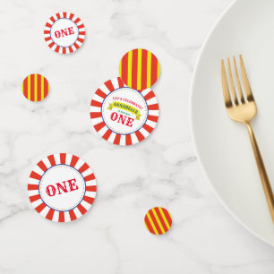 Circus Cute Colourful 1st Birthday Party Theme Confetti