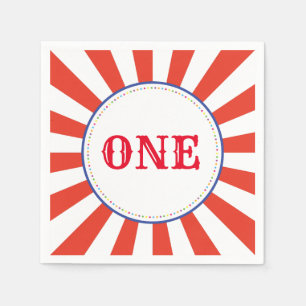 Circus Cute Colourful 1st Birthday Party Theme Napkin