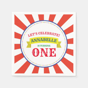 Circus Cute Kid's Birthday Party Vintage Napkin