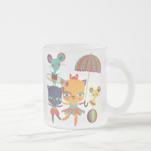 Circus Cuties Frosted Glass Coffee Mug