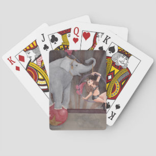 Circus Elephant Acrobat Playing Card