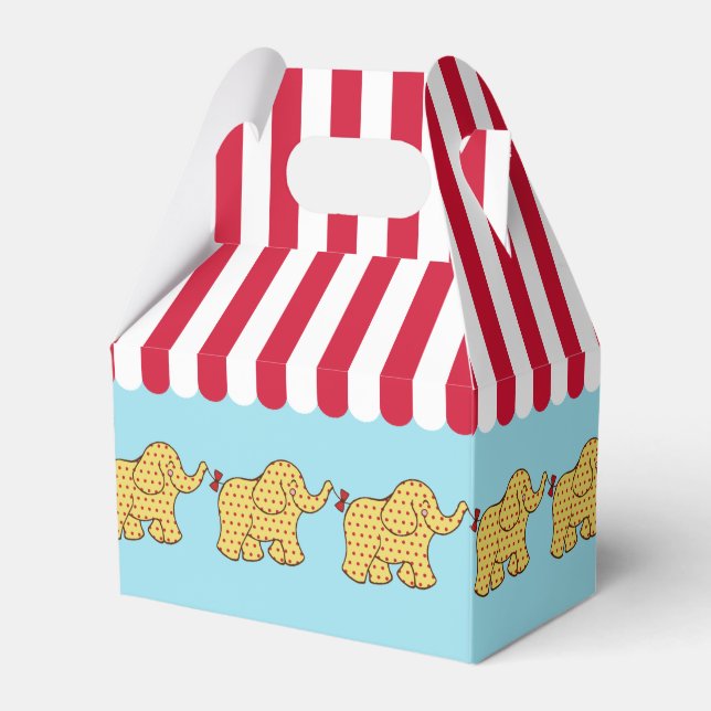 Circus Elephant Carnival Tent Kids Party Favour Bo Favour Box (Front Side)