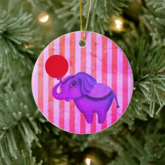 Circus Elephant Ceramic Tree Decoration