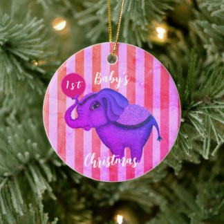 Circus Elephant Ceramic Tree Decoration