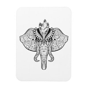 Circus Elephant Doodle Magnet