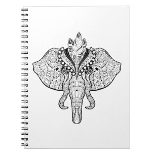 Circus Elephant Doodle Notebook