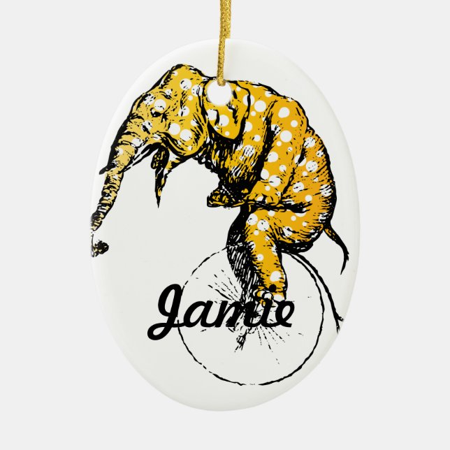 Circus Elephant Gifts Ceramic Tree Decoration (Front)