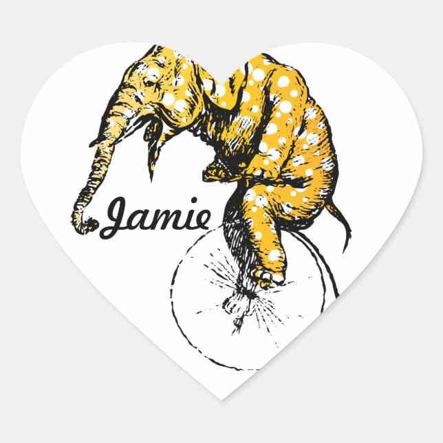 Circus Elephant Gifts Heart Sticker (Front)