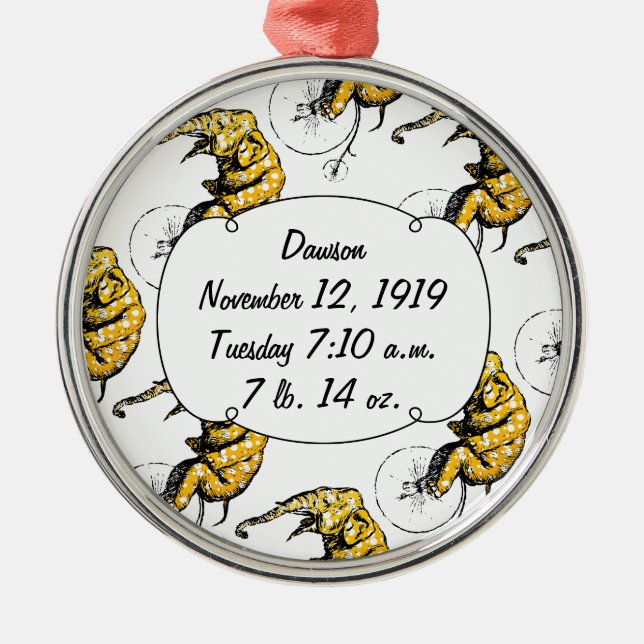 Circus Elephant Gifts Metal Tree Decoration (Front)