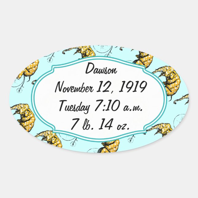 Circus Elephant Gifts Oval Sticker (Front)