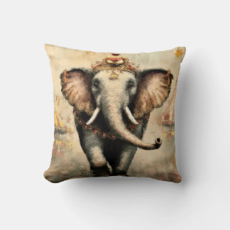 Circus Elephant Throw Pillow