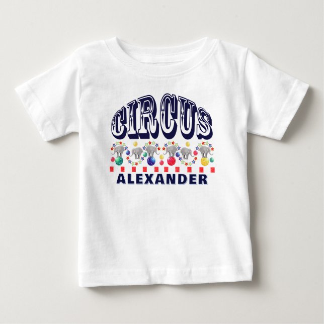 Circus Elephants Baby T-Shirt (Front)
