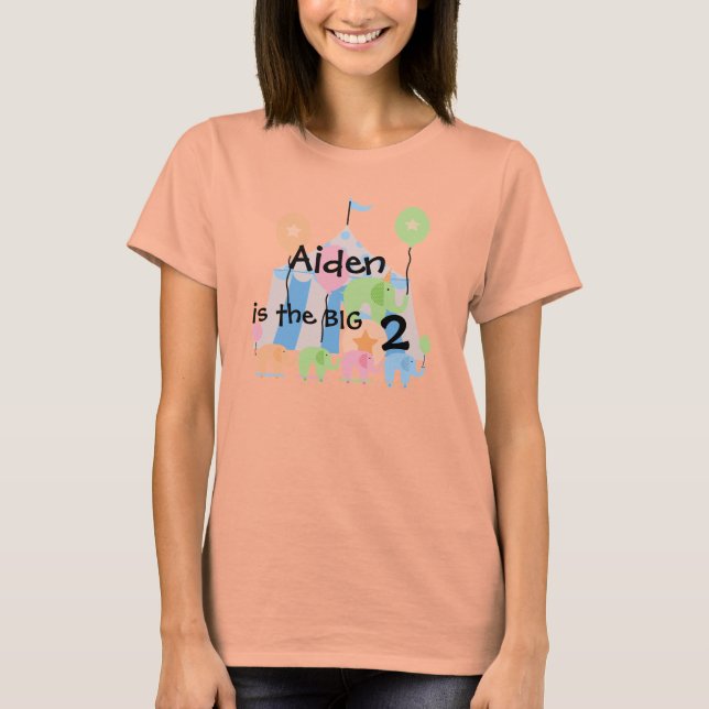 Circus Elephants Customisable Birthday T-shirt (Front)