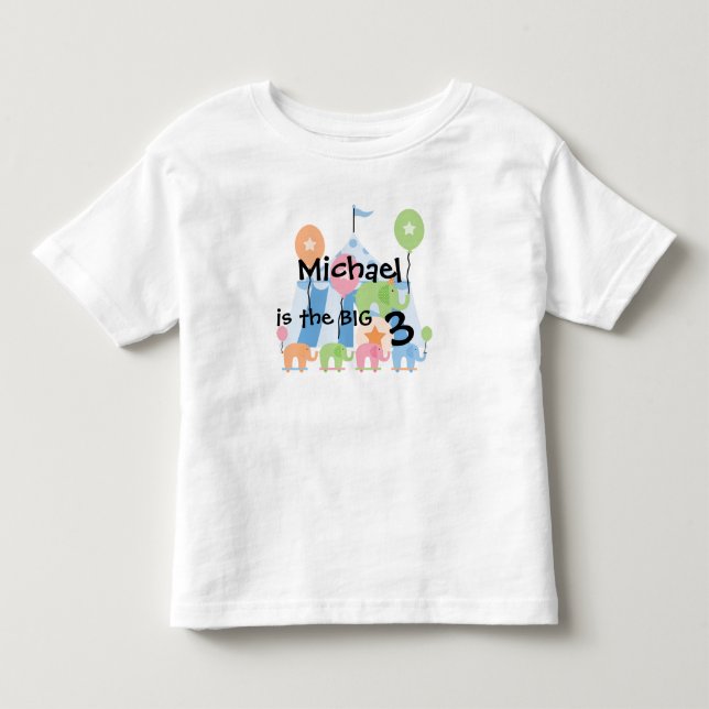 Circus Elephants Customisable Birthday T-shirt (Front)