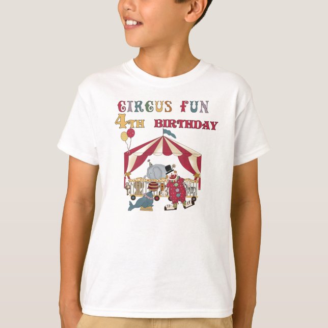 Circus Fun 4th Birthday T-Shirt (Front)