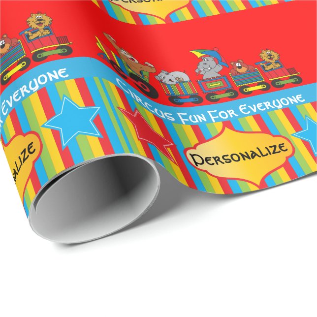 Circus Fun Baby Shower Theme Wrapping Paper (Roll Corner)