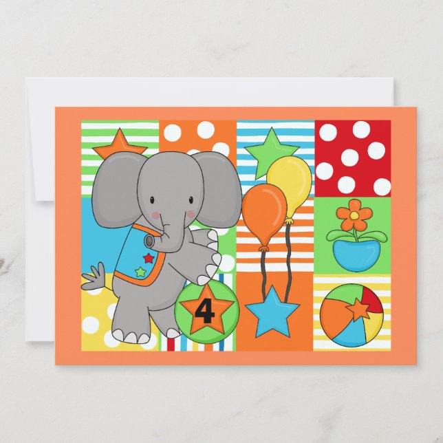 Circus Fun Customised Birthday Invitation (Front)