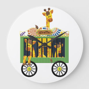 Circus Giraffe Large Clock