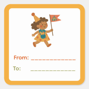 Circus Girl Gift Label