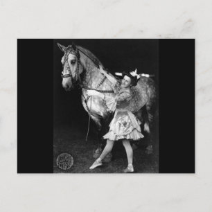 Circus Girl with Horse, 1908 Postcard