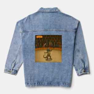 Circus goanna juggler denim jacket