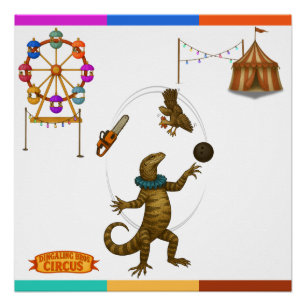 Circus goanna juggler poster
