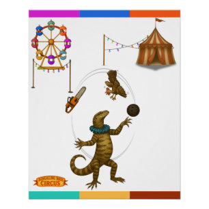 Circus goanna juggler poster