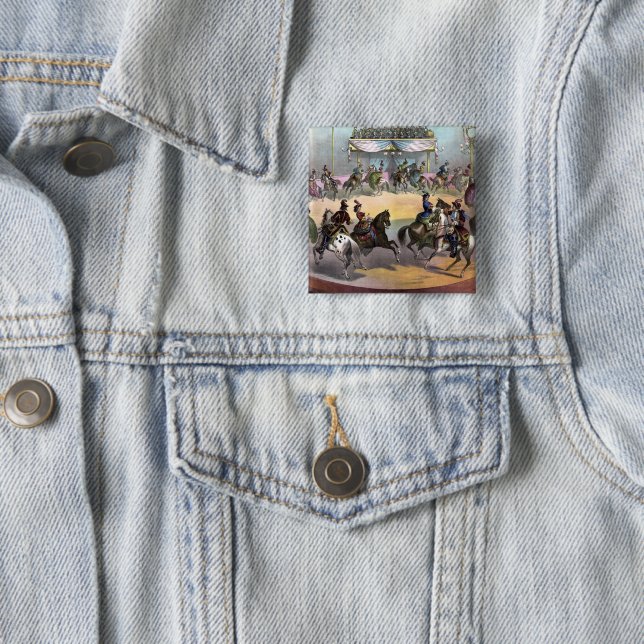 Circus Grand Finale, Circa 1872. 15 Cm Square Badge (In Situ)