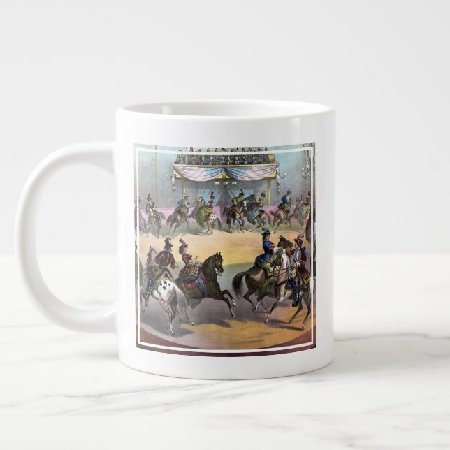 Circus Grand Finale, Circa 1872. Large Coffee Mug (Left)