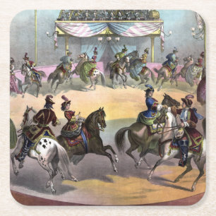 Circus Grand Finale, Circa 1872. Square Paper Coaster