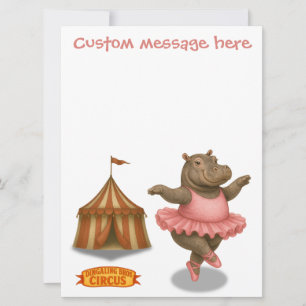 Circus hippo. Add your own message.