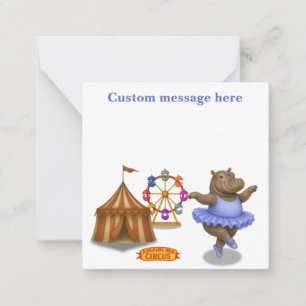 Circus hippo. Add your own message. Card