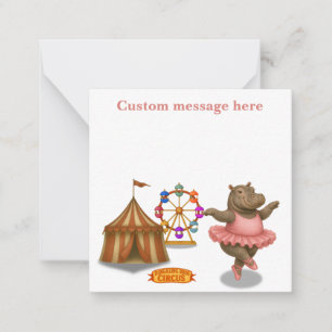 Circus hippo. Add your own message. Card